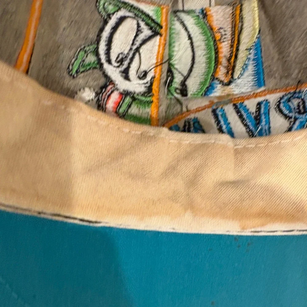 Looney Tunes Marvin the Martian Hat Men Black Teal Vintage 90s Scrunched Back